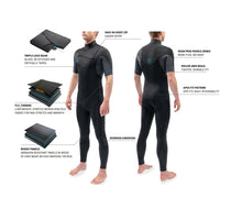Load image into Gallery viewer, Dakine Mens Quantum Chest Zip S/S Full Suit 3/2 (Black/Grey) (4)
